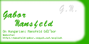 gabor mansfeld business card